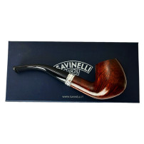 Bruyère-Tabakpfeife SAVINELLI - Trevi Smooth 602, dunkelbraune Farbe und „Bent Billiard“-Form - mit Geschenkbox