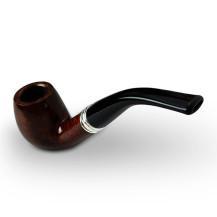 Bruyère-Tabakpfeife SAVINELLI - Trevi Smooth 602, dunkelbraune Farbe und „Bent Billiard“-Form - Mundstück