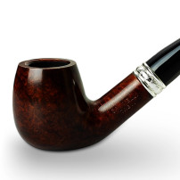 Bruyère-Tabakpfeife SAVINELLI - Trevi Smooth 602, dunkelbraune Farbe und „Bent Billiard“-Form - Kopf