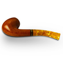 Bruyère-Tabakpfeife SAVINELLI - Miele 601, hellbraun, „Bent Billiard“-Form – unterer Teil der Pfeife
