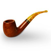 Bruyère-Tabakpfeife SAVINELLI - Miele 601, hellbraune Farbe, Form „Bent Billiard“.