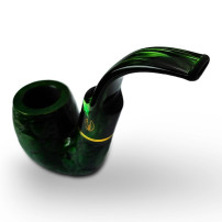 Bruyère-Tabakpfeife SAVINELLI – Alligator-farbenes 614V-Grün und „Bent Billiard“-Form – Mundstück