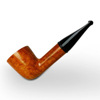 Bruyère-Tabakpfeife SAVINELLI Mini Liscia Bocch. Nero 9mm 409 braune Farbe und „Dublin“-Form - seitlich liegend