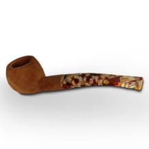 Bruyère-Tabakpfeife SAVINELLI Granola Rust Nat 9mm 315 braune Farbe und "Half-Bent Prince"-Form - Mundstück