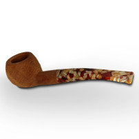 Bruyère-Tabakpfeife SAVINELLI Granola Rust Nat 9mm 315 braune Farbe und "Half-Bent Prince"-Form - Mundstück