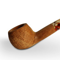 Bruyère-Tabakpfeife SAVINELLI Granola Rust Nat 9mm 315 braune Farbe und "Half-Bent Prince"-Form - Kopf