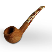 Bruyère-Tabakpfeife SAVINELLI Granola Rust Nat 9mm 315 braune Farbe und "Half-Bent Prince"-Form