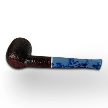 Bruyère-Tabakpfeife SAVINELLI Oceano Rostbraun 9 mm 106, rot-schwarze Farbe und „Billard“-Form - Pfeifenboden