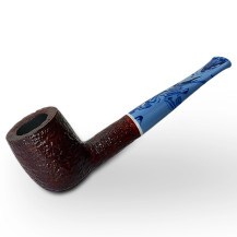Bruyère-Tabakpfeife SAVINELLI Oceano Rostbraun 9 mm 106, rot-schwarze Farbe und „Billard“-Form