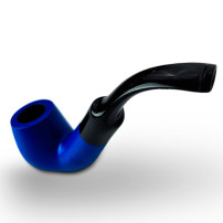 Birnenförmige Tabakpfeife BPK 73-12, blau, „Bent Billiard“-Form – Ansicht des Mundstücks