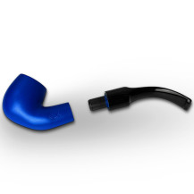 Birnenförmige Tabakpfeife BPK 73-12, blaue Farbe, „Bent Billiard“-Form – zerlegte Tabakpfeife