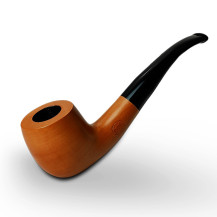 Birnenförmige Tabakpfeife BPK 65-61, braune Farbe, Form „Bent Panel“.
