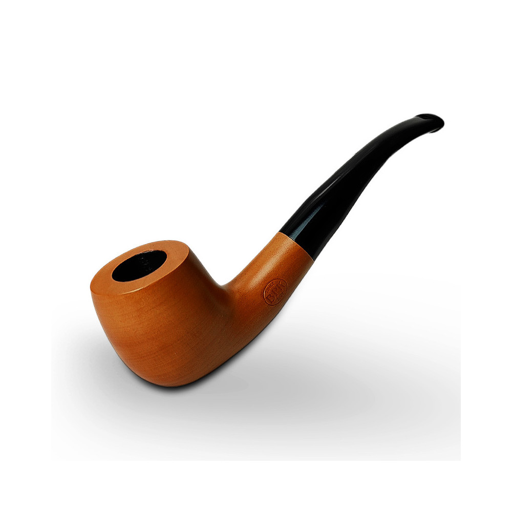 Birnenförmige Tabakpfeife BPK 65-61, braune Farbe, Form „Bent Panel“.
