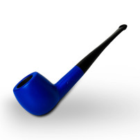 Birnenförmige Tabakpfeife BPK 62-45, metallisch-blaue Farbe, Apfelform