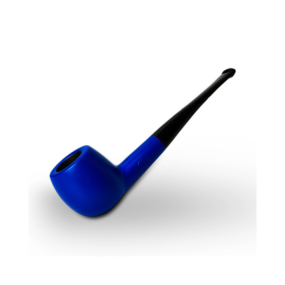 Birnenförmige Tabakpfeife BPK 62-45, metallisch-blaue Farbe, Apfelform