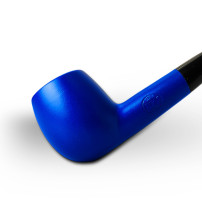 Birnenförmige Tabakpfeife BPK 62-45, metallisch blau, Apfelform – Ansicht des Pfeifenkopfes