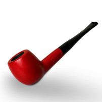 Birnenförmige Tabakpfeife BPK 62-45, metallisch rot, Apfelform
