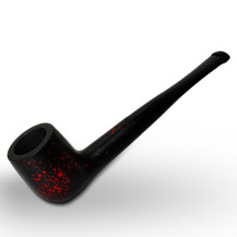 Birnenförmige Tabakpfeife BPK 61-79, schwarz-rote Farbe, Billardform