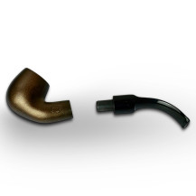 Birnenförmige Tabakpfeife BPK 73-12, braun, „Bent Billiard“-Form – zerlegte Tabakpfeife