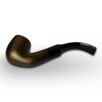 Birnenförmige Tabakpfeife BPK 73-12, braun, in „Bent Billiard“-Form – seitlich liegend
