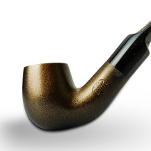 Birnenförmige Tabakpfeife BPK 73-12, braun, „Bent Billiard“-Form – Ansicht des Pfeifenkopfes