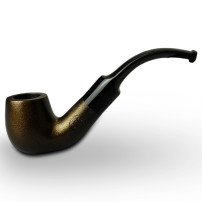 Birnenförmige Tabakpfeife BPK 73-12, braun, „Bent Billiard“-Form – Seitenansicht