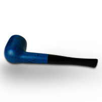 Birnenförmige Tabakpfeife BPK 61-79, blaue Farbe und „Billard“-Form – seitlich liegend