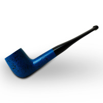 Birnenförmige Tabakpfeife BPK 61-79, blau, Billardform – Seitenansicht