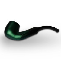 Birnenförmige Tabakpfeife BPK 73-12, grün, in „Bent Billiard“-Form – seitlich liegend