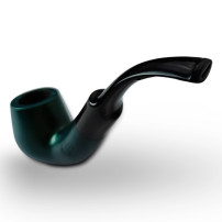 Birnenförmige Tabakpfeife BPK 73-12, grün und in „Bent Billiard“-Form – Ansicht des Mundstücks