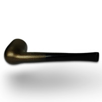 Birnenförmige Tabakpfeife BPK 61-79, braun, „Billard“-Form – seitlich liegend