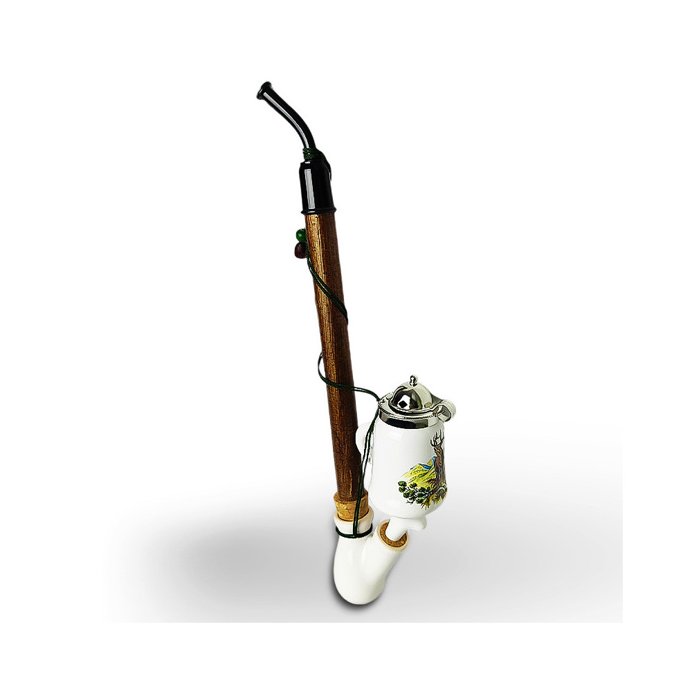 Jagdtabakpfeife BPK mit Griff und Hirschmotiv