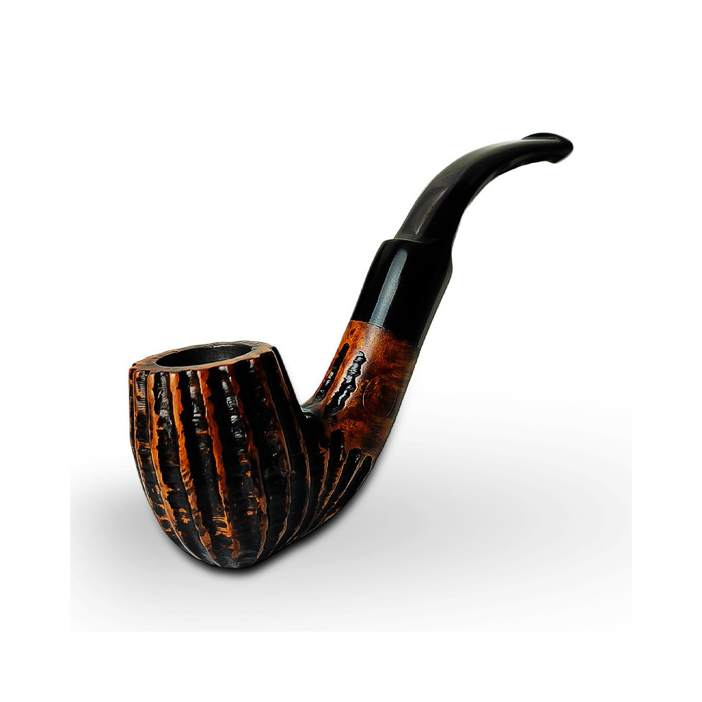 Bruyère-Tabakpfeife BPK 73-912, braun-schwarze Farbe, Billardform