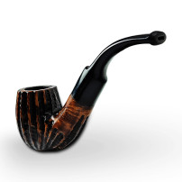 Bruyère-Tabakpfeife BPK 73-912, braun-schwarze Farbe, Billardform – Ansicht des Mundstücks