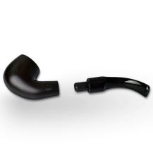 Bruyère-Tabakpfeife BPK 73-63 schwarz in „Bent Apple“-Form – zerlegte Tabakpfeife