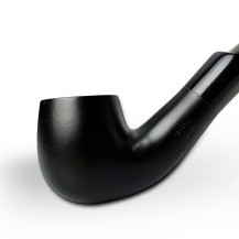 Bruyère-Tabakpfeife BPK 73-63, schwarz, „Bent Apple“-Form – Ansicht des Pfeifenkopfes