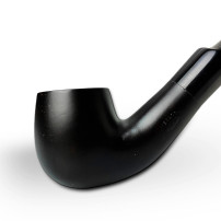Bruyère-Tabakpfeife BPK 73-63, schwarz, „Bent Apple“-Form – Ansicht des Pfeifenkopfes