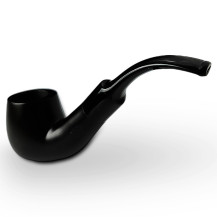 Bruyère-Tabakpfeife BPK 73-63 in Schwarz und „Bent Apple“-Form – Ansicht des Mundstücks
