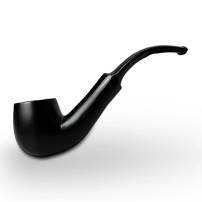 Bruyère-Tabakpfeife BPK 73-63 schwarz in „Bent Apple“-Form – Seitenansicht