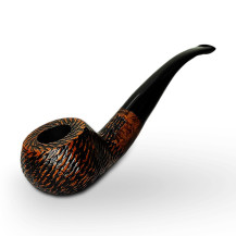 Bruyère-Tabakpfeife BPK 67-914, braun-schwarze Farbe, Form „Bent Bowl“.