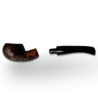 Bruyère-Tabakpfeife BPK 67-914, braun-schwarze Farbe, Form „Bent Bowl“.