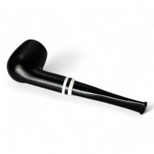 Black Cavalier Pfeifenset – Schwarz – Tabakpfeife aus Palisanderholz von Sypuera, schwarze Farbe und Billardform – an der Seite