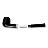 Pfeifenset „Black Cavalier“ – Schwarz – Tabakpfeife aus Palisanderholz von Sypuera, schwarze Farbe und Billardform