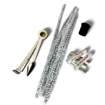 Pfeifenstarter-Set – Schwarz – Pfeifenbesteck, Pfeifenreinigungsstäbchen, Pfeifenmundstück, Pfeifenfilter