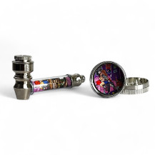 Rundes Shisha-Set aus Metall mit Grinder