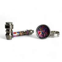 Rundes Shisha-Set aus Metall mit Grinder