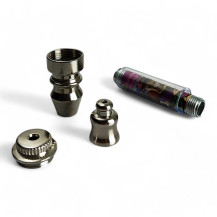 Rundes Shisha-Set aus Metall mit Grinder - zerlegte Shisha