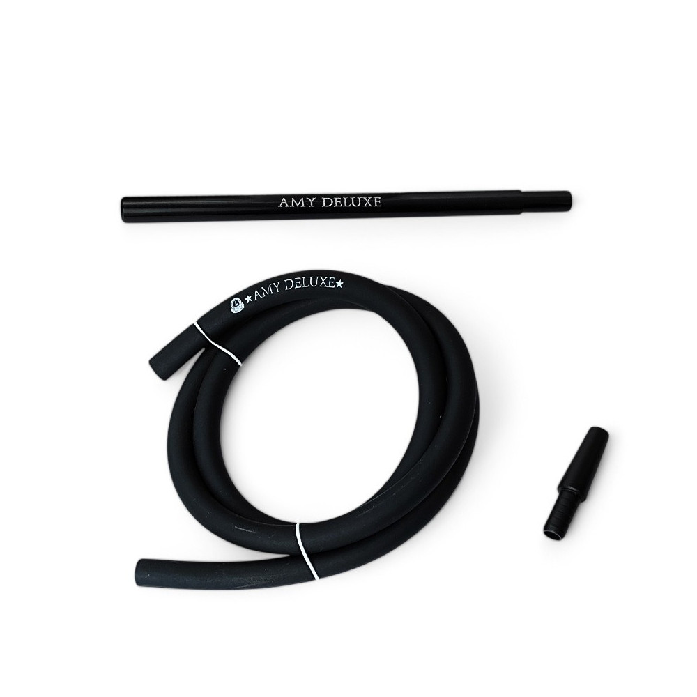 Amy Deluxe-Set Silikonschlauch mit Mundstück für Wasserpfeife - KURZ