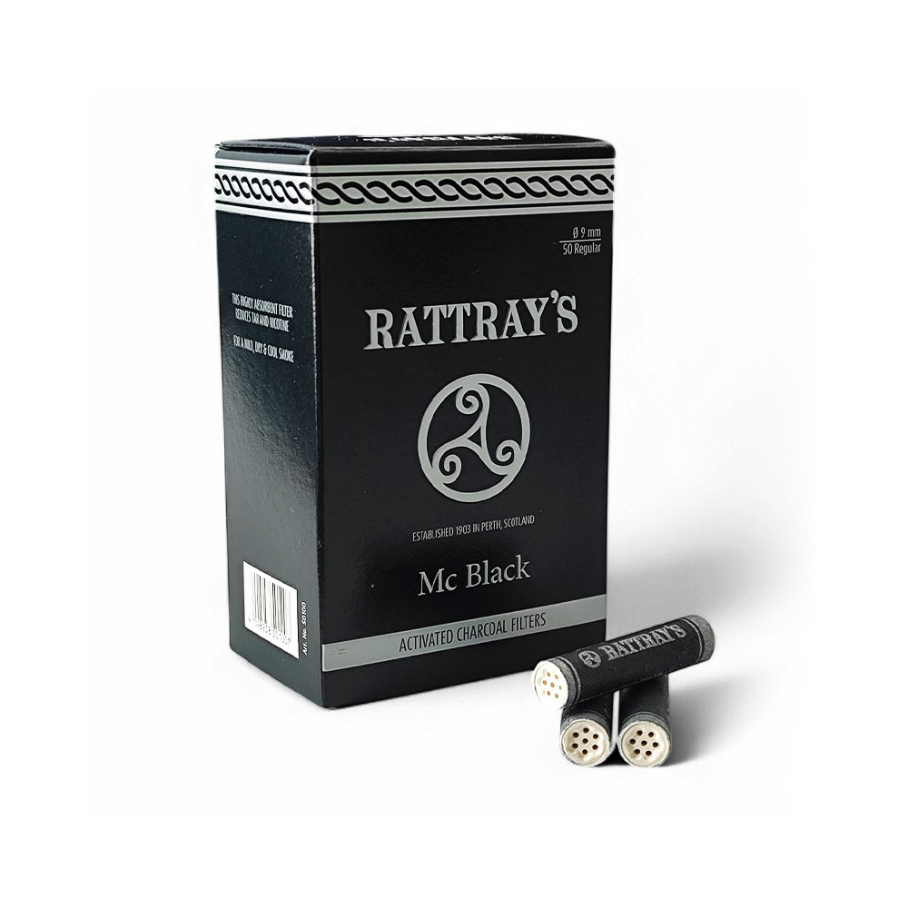 Rattray's Aktivkohlefilter 50 Stück / 9 mm - mit ausgelaufenen Filtern