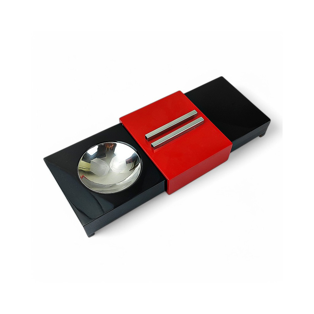 Zigarrenhumidor mit Aschenbecher, Rot